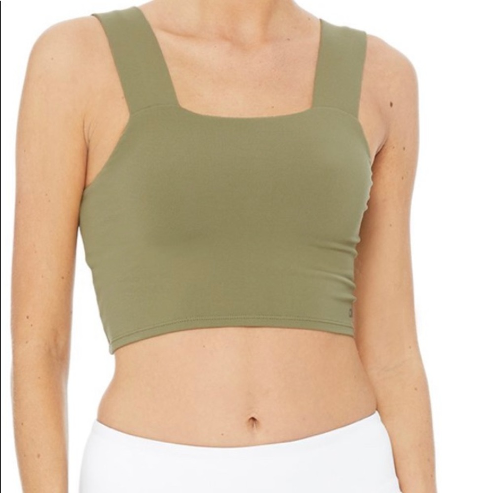 Alo yoga bind fitted bra tank in olive